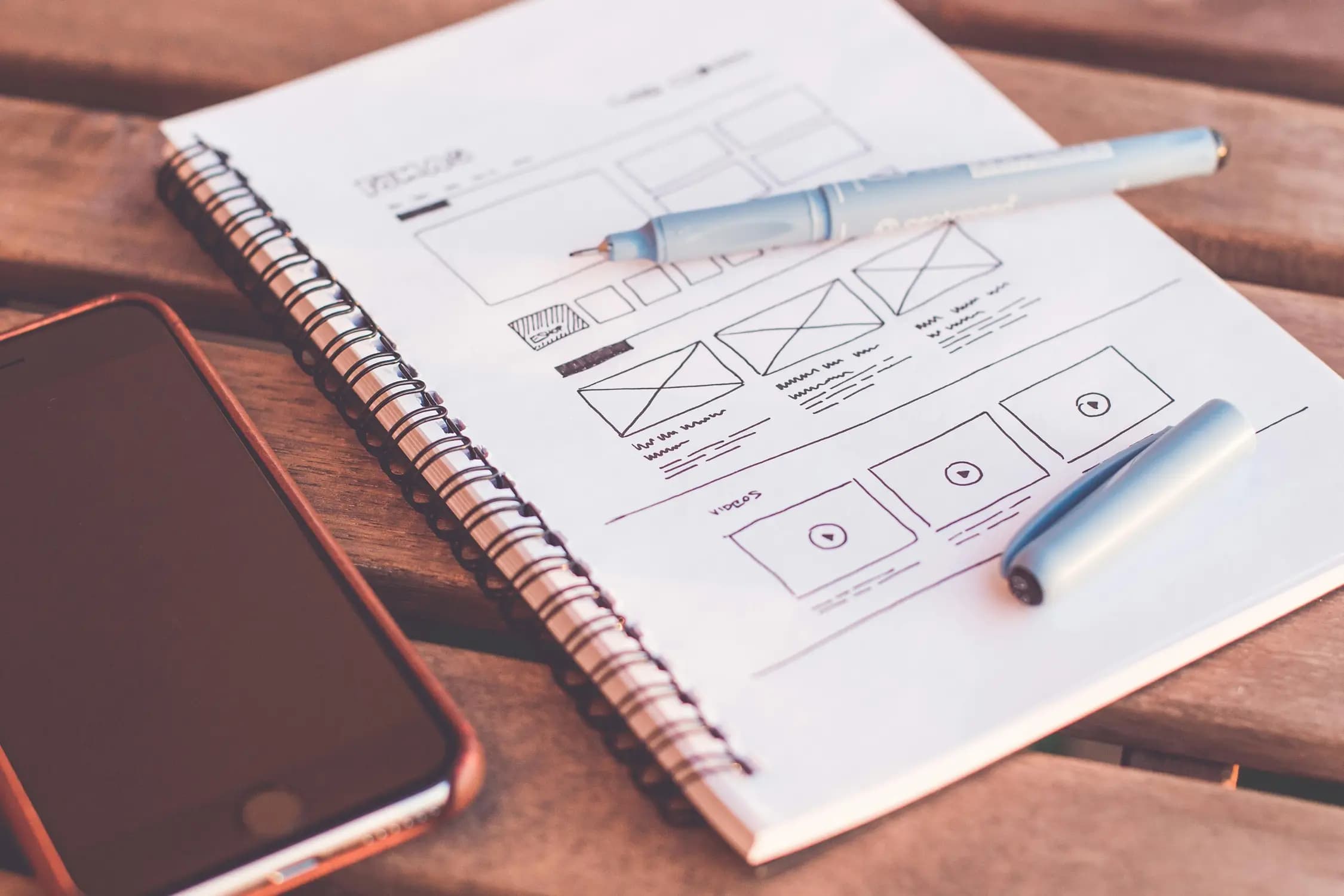 UX design prototype - wireframes and user experience flows for websites